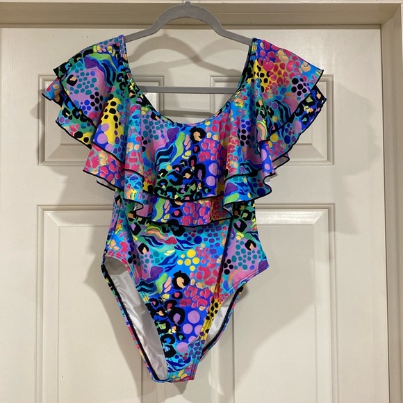 Infamous Swim x Kasey Rainbow Miranda One Piece Bathing Suit in Electric Leopard - Picture 7 of 11